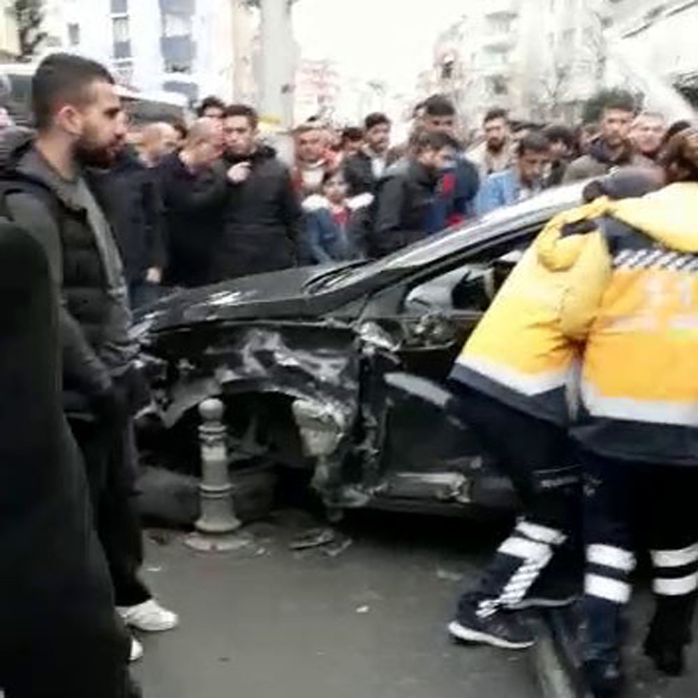 Tramvay yolunda feci kaza kamerada