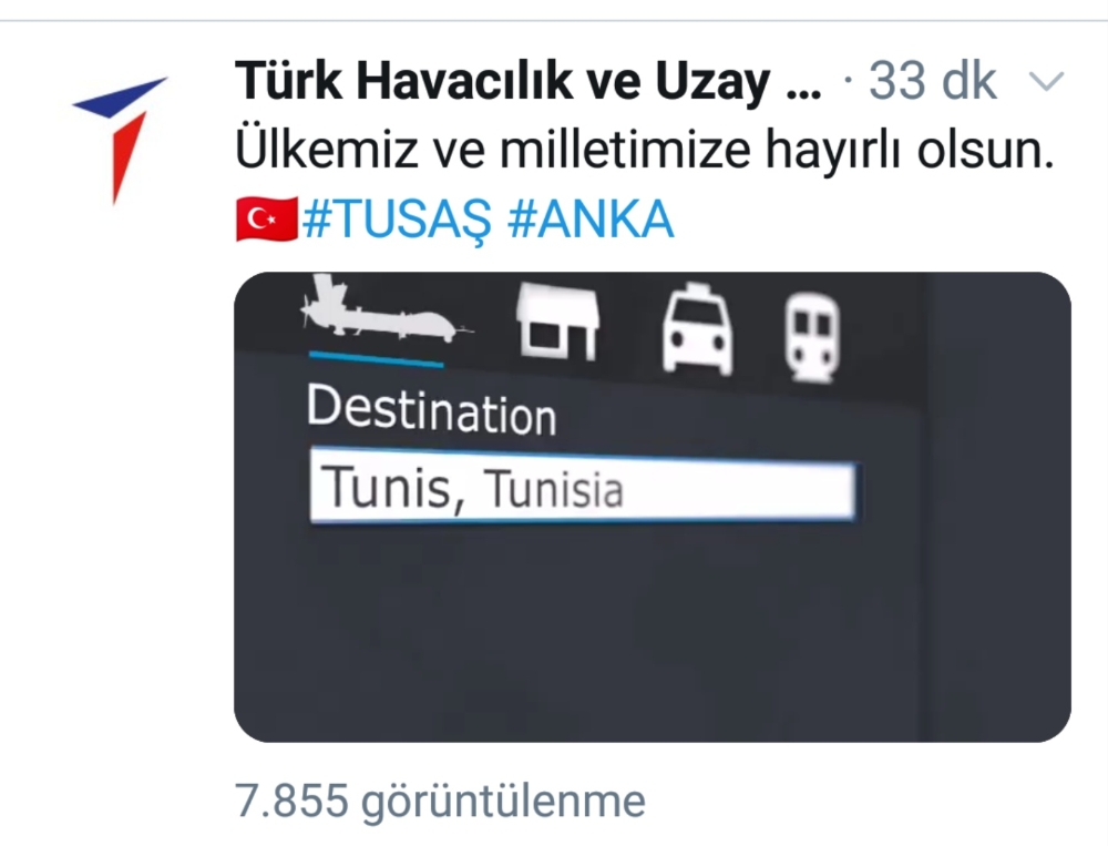 TUSAŞ, Tunus’a ilk ihracatını böyle duyurdu