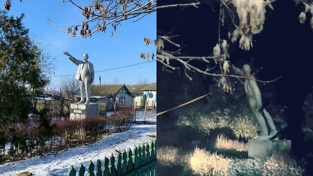 Ukrayna’daki son Lenin heykeli de yıkıldı