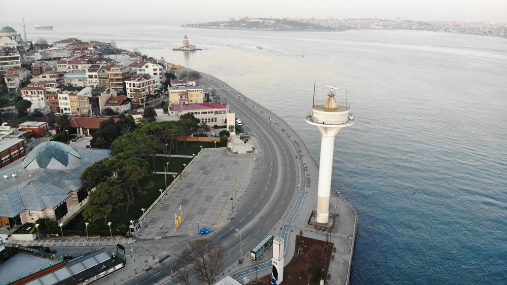 Üsküdar Meydanı’ndaki sessizlik havadan görüntülendi
