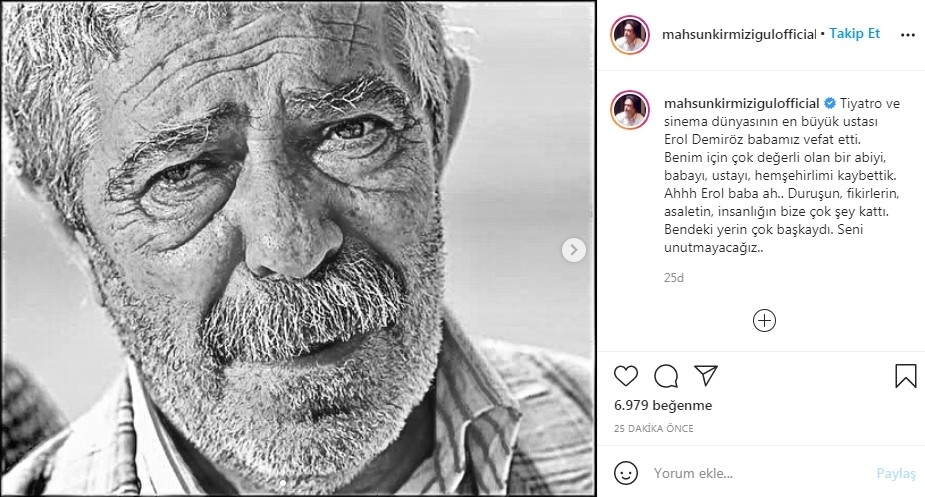 Usta oyuncu Erol Demiröz hayatını kaybetti