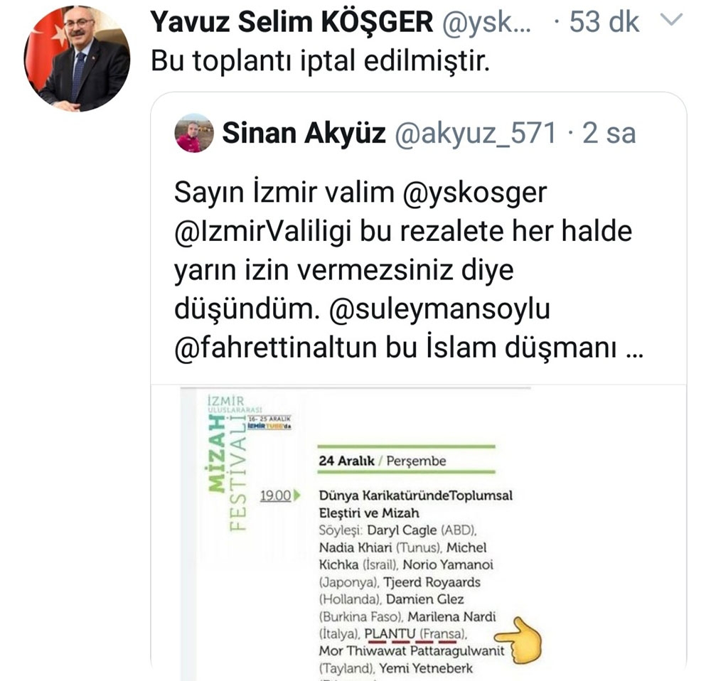 Vali Köşger duyurdu: İzmir’de tepki çeken program iptal edildi