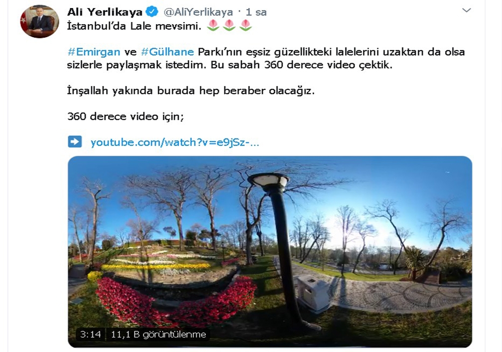 Vali Yerlikaya’dan “Lale mevsimi” paylaşımı