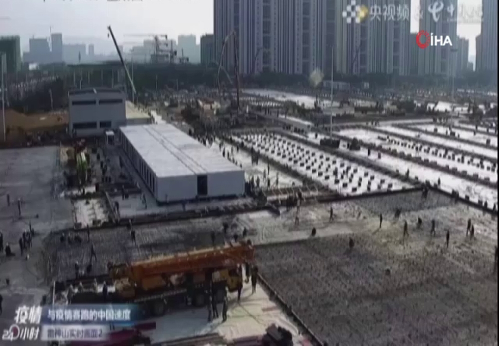 Wuhan’daki ikinci hastanenin inşaatı devam ediyor
