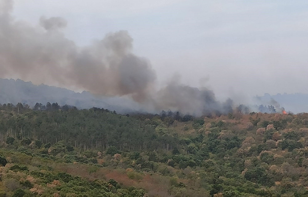 Yangın 15 kilometre uzunluğunda alanda etkili oluyor, helikopter müdahalesi başladı