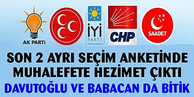Yeni yapılan iki anketden muhalefete hüsran çıktı